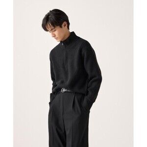 Uniqlo x JW Anderson Quarter Zip Pullover Sweater XS Black Wool Blend